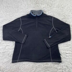 Kuhl Sweater Mens Large Black Revel 1/4 Zip Fleece Pullover Kashmira Performance
